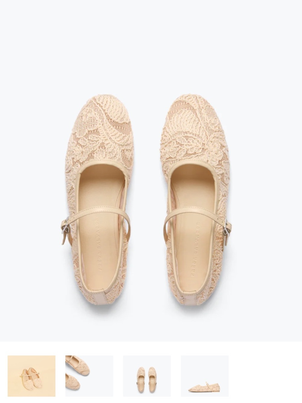 Freda Salvador Nude Lace Mary Jane Ballet Flat - Picture 2 of 8
